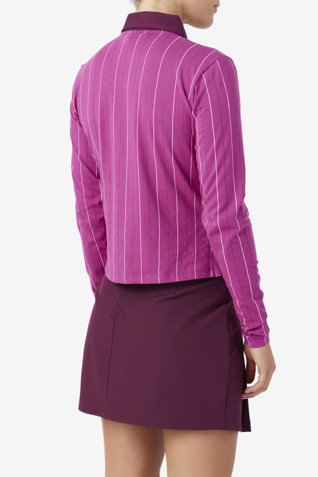 FILA Jada Long Sleeve Polo 561 BATON ROUGE / POTPOURRI / GRAPE WINE | Women Tops &amp; T-Shirts