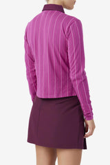 FILA Jada Long Sleeve Polo 561 BATON ROUGE / POTPOURRI / GRAPE WINE | Women Tops &amp; T-Shirts