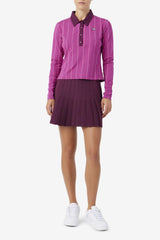 FILA Jada Long Sleeve Polo 561 BATON ROUGE / POTPOURRI / GRAPE WINE | Women Tops &amp; T-Shirts
