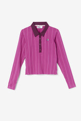 FILA Jada Long Sleeve Polo 561 BATON ROUGE / POTPOURRI / GRAPE WINE | Women Tops &amp; T-Shirts