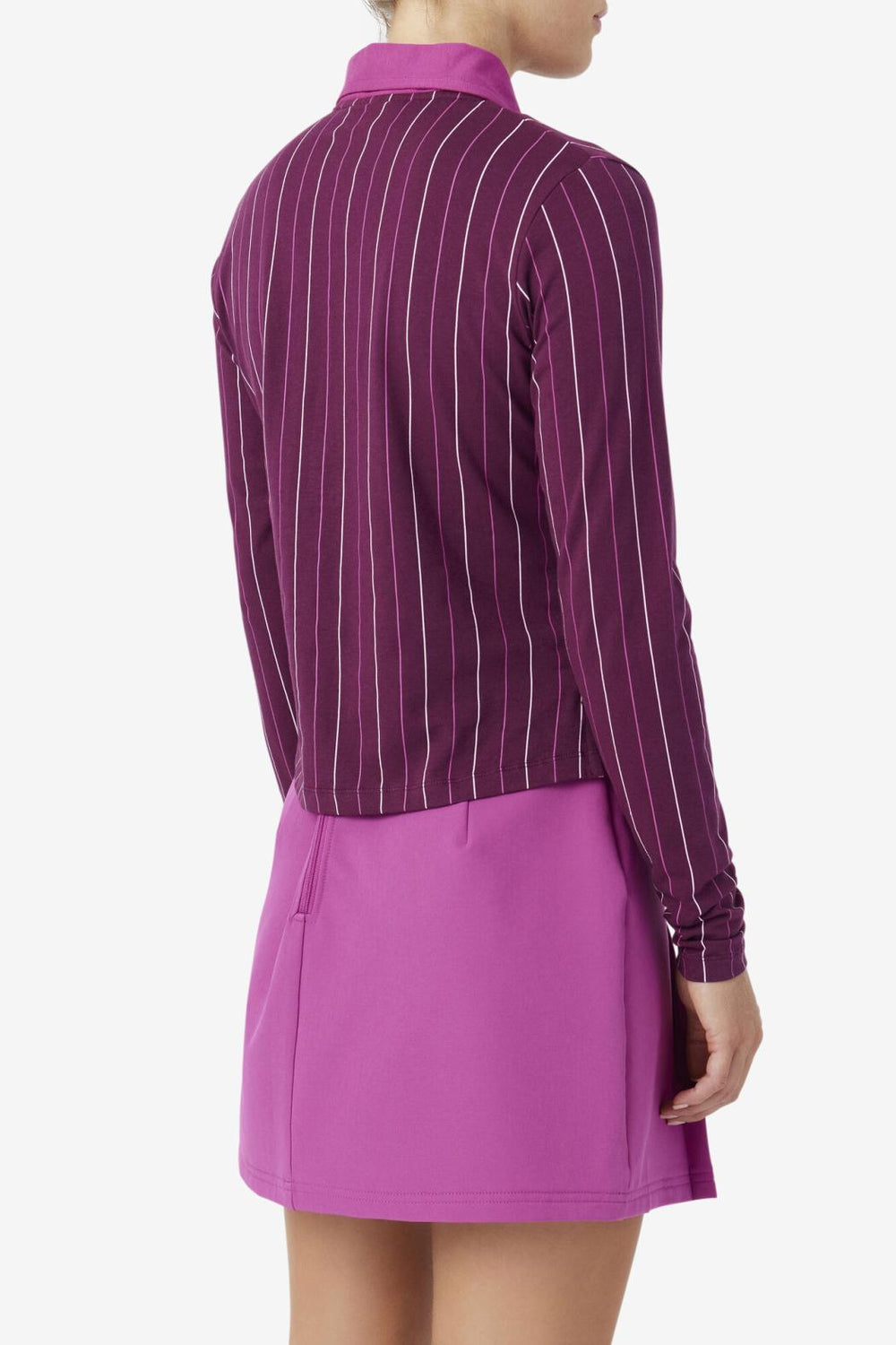 FILA Jada Long Sleeve Polo 894 GRAPE WINE / BATON ROUGE / POTPOURRI | Women Tops &amp; T-Shirts