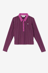 FILA Jada Long Sleeve Polo 894 GRAPE WINE / BATON ROUGE / POTPOURRI | Women Tops &amp; T-Shirts