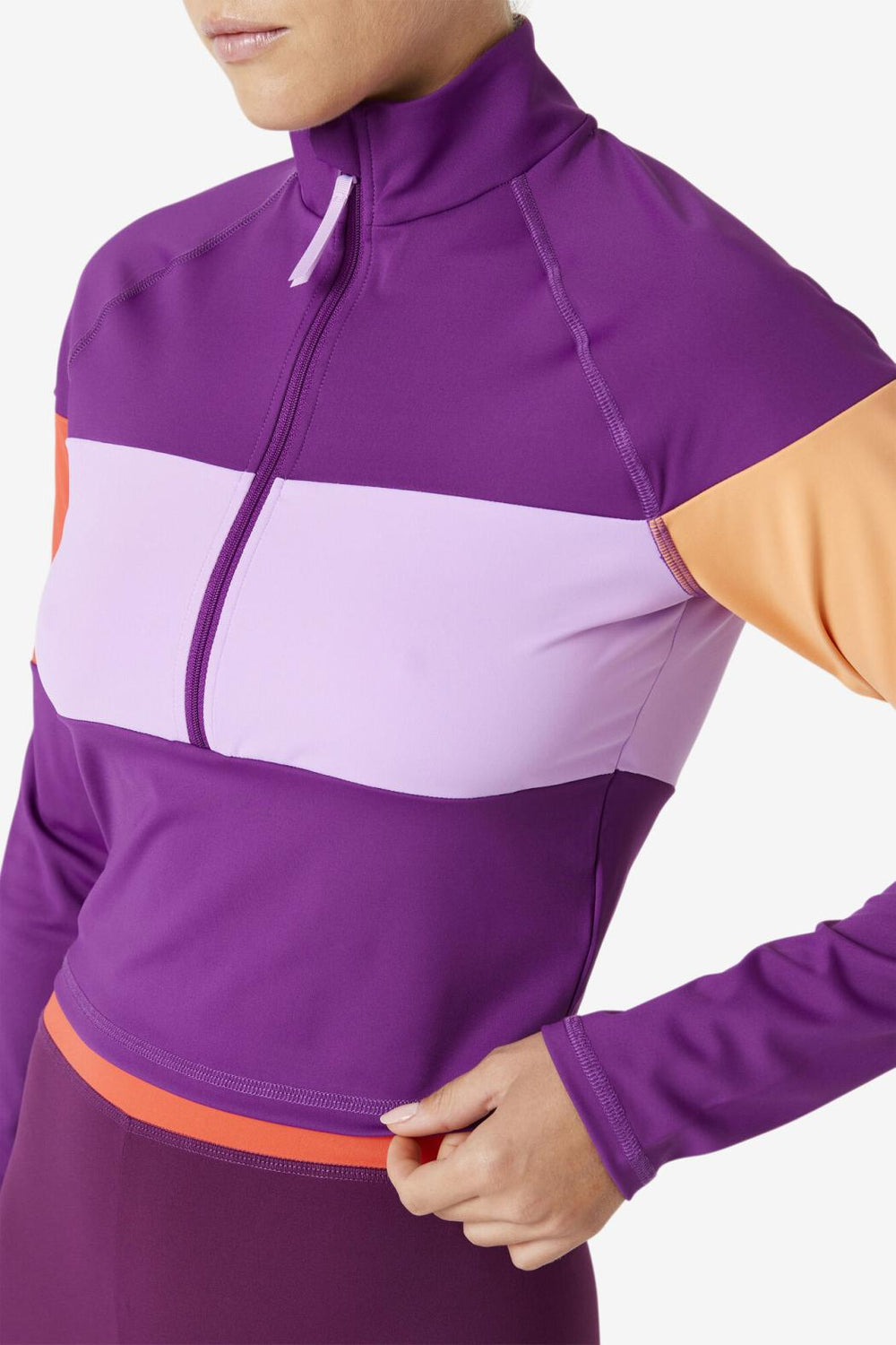 FILA Jaida Based Layer Half Zip 507 CHARISMA / CROCUS PETAL / CAYENNE | Women Tops &amp; T-Shirts
