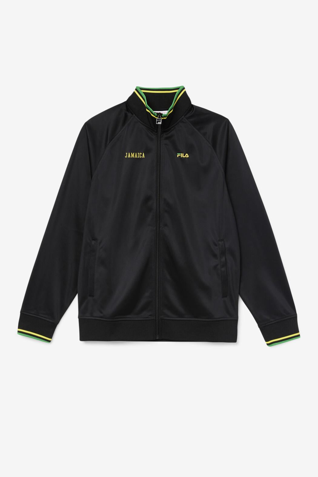 FILA Jamaica Track Jacket 001 BLACK / CYBER YELLOW / FERN GREEN | Men Sweatsuits &amp; Tracksuits
