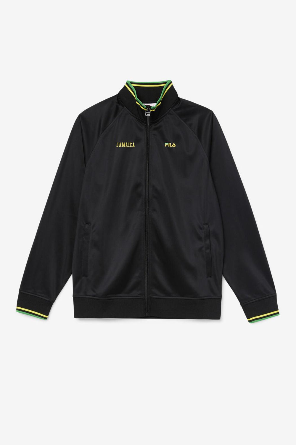 FILA Jamaica Track Jacket 001 BLACK / CYBER YELLOW / FERN GREEN | Men Sweatsuits &amp; Tracksuits