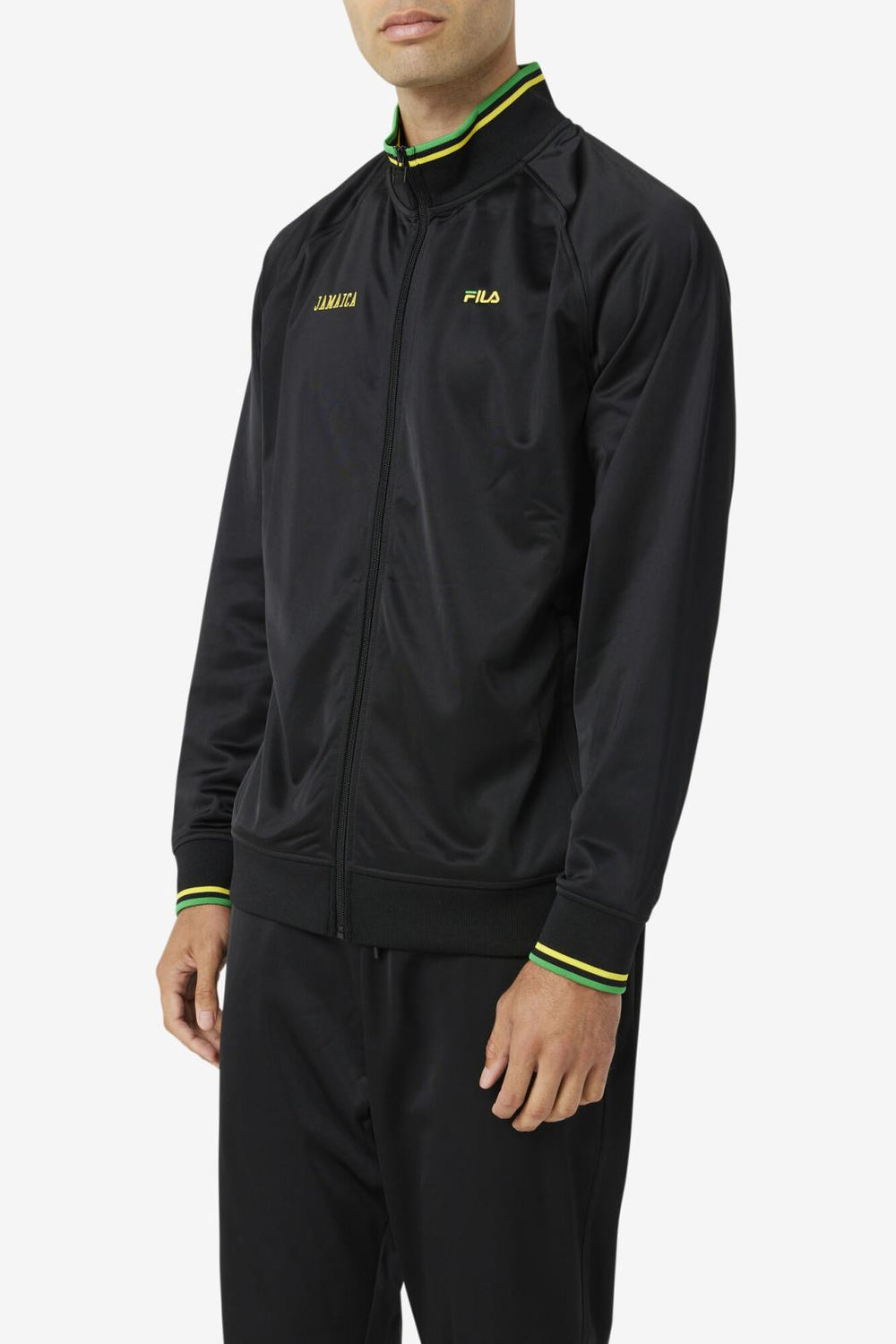 FILA Jamaica Track Jacket 001 BLACK / CYBER YELLOW / FERN GREEN | Men Sweatsuits &amp; Tracksuits
