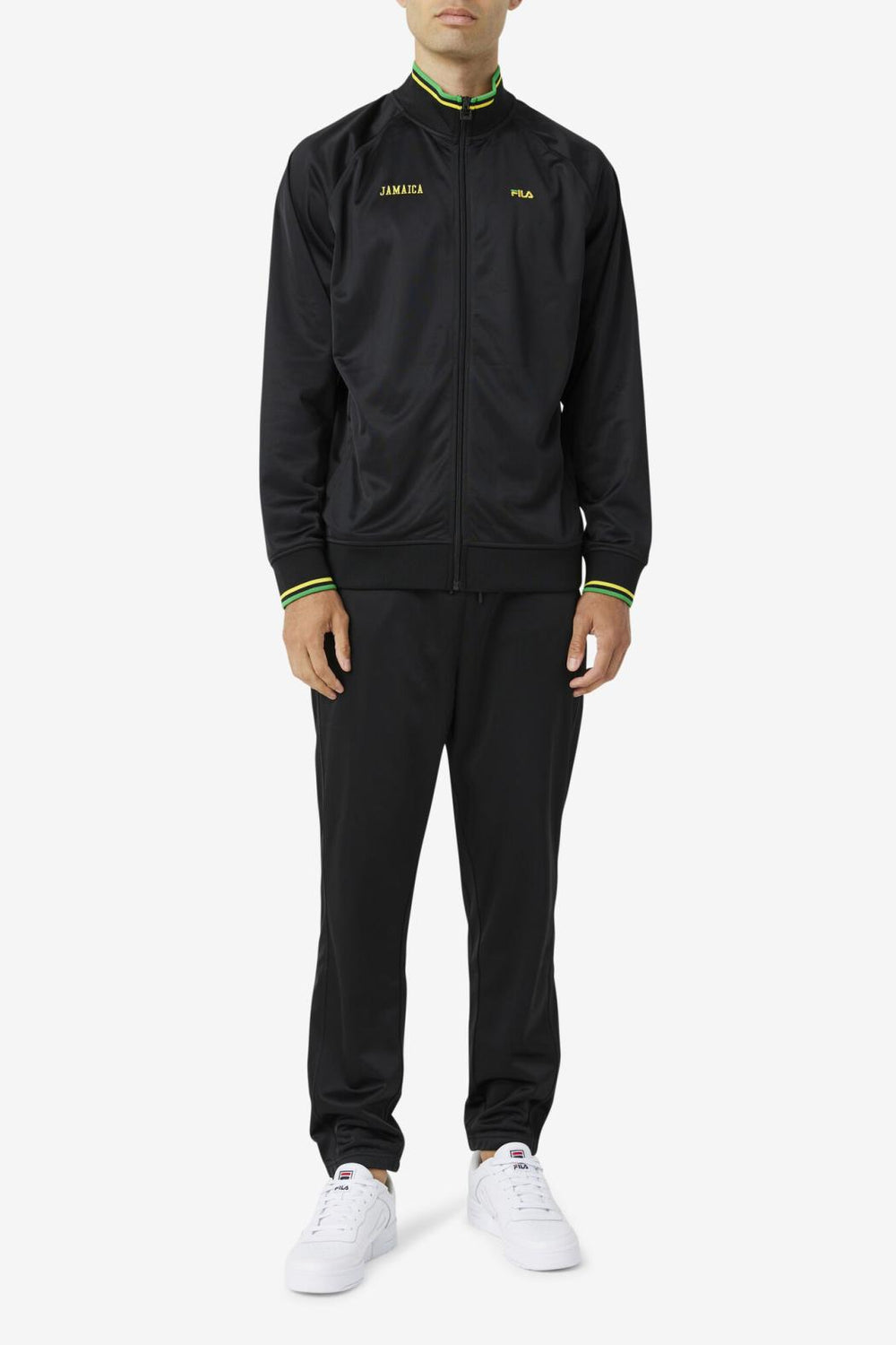 FILA Jamaica Track Jacket 001 BLACK / CYBER YELLOW / FERN GREEN | Men Sweatsuits &amp; Tracksuits