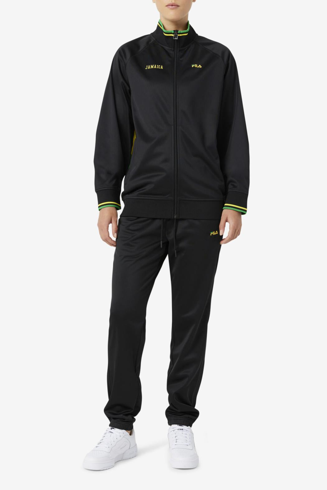 FILA Jamaica Track Jacket 001 BLACK / CYBER YELLOW / FERN GREEN | Men Sweatsuits &amp; Tracksuits