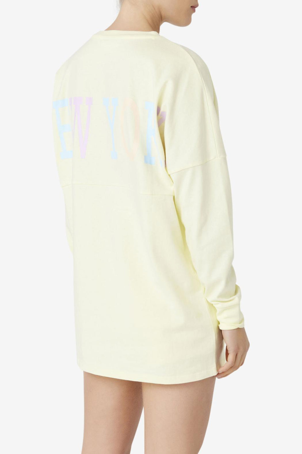 FILA Janet Oversized Long Sleeve Tee 742 TENDER YELLOW | Women Tops &amp; T-Shirts