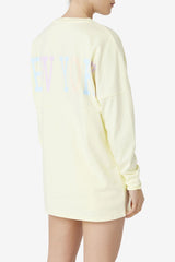 FILA Janet Oversized Long Sleeve Tee 742 TENDER YELLOW | Women Tops &amp; T-Shirts