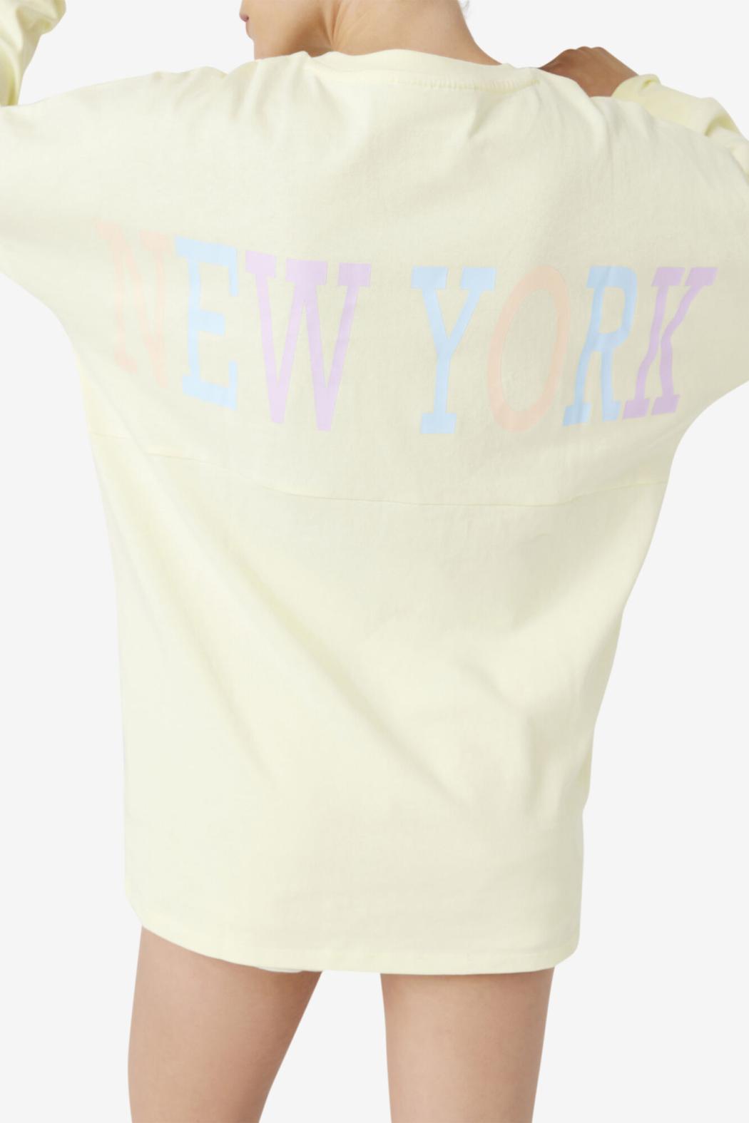 FILA Janet Oversized Long Sleeve Tee 742 TENDER YELLOW | Women Tops &amp; T-Shirts