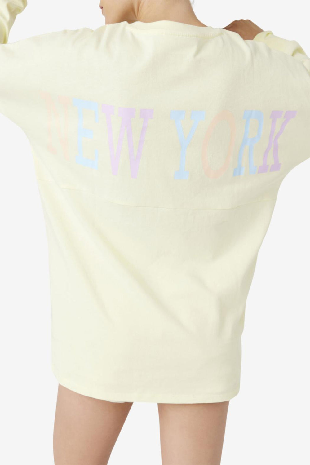 FILA Janet Oversized Long Sleeve Tee 742 TENDER YELLOW | Women Tops &amp; T-Shirts