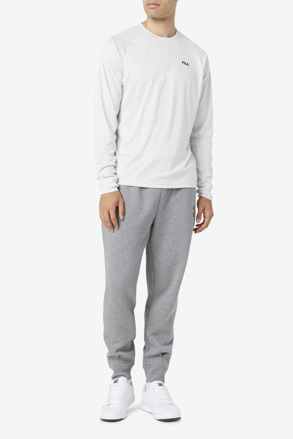 FILA Jazam Long Sleeve Crew 036 NIMBUS CLOUD / BLACK | Men Tops