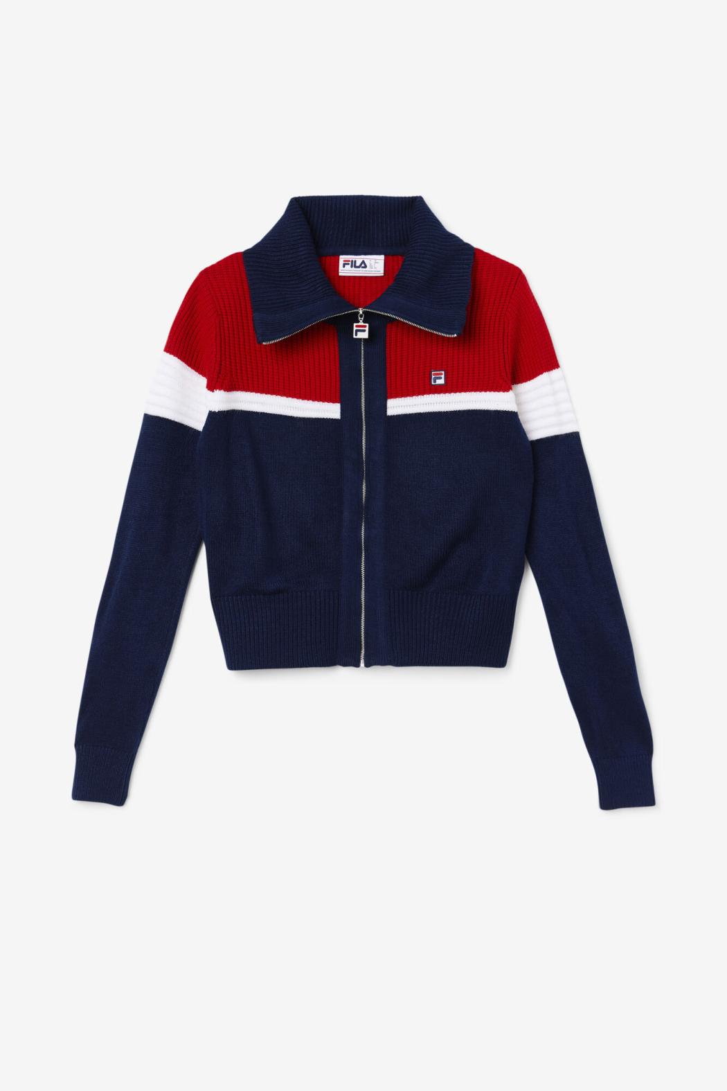 FILA Jill Cardigan 410 FILA NAVY / FILA RED / WHITE | Women Sweatshirts &amp; Hoodies