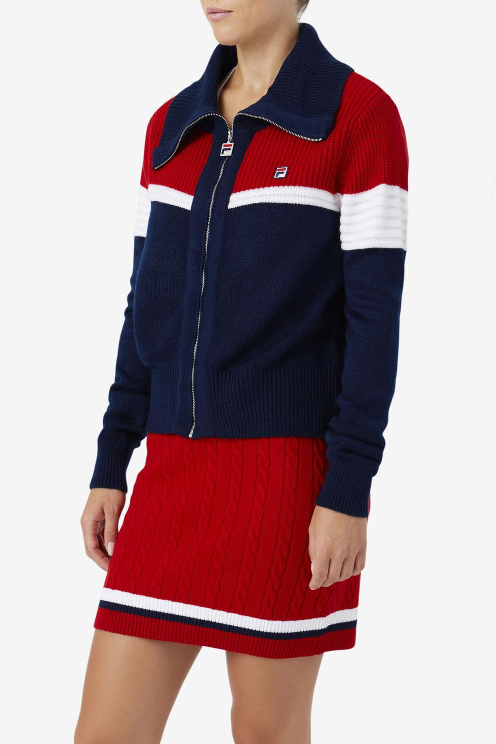 FILA Jill Cardigan 410 FILA NAVY / FILA RED / WHITE | Women Sweatshirts &amp; Hoodies