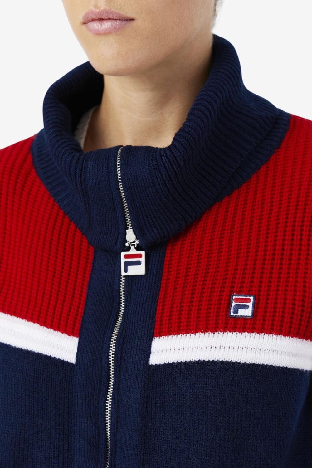 FILA Jill Cardigan 410 FILA NAVY / FILA RED / WHITE | Women Sweatshirts &amp; Hoodies