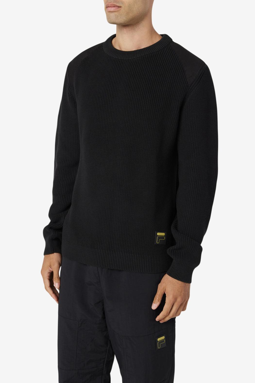 FILA Jory Fisherman Knit Crew 001 BLACK | Men Sweatshirts &amp; Hoodies