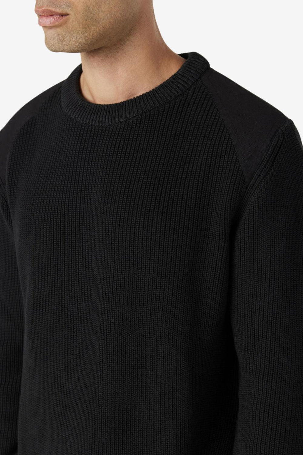 FILA Jory Fisherman Knit Crew 001 BLACK | Men Sweatshirts &amp; Hoodies