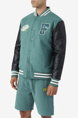 FILA Josh Varsity Jacket 320 BLUE SPRUCE / BLACK | Men Sweaters &amp; Outerwear