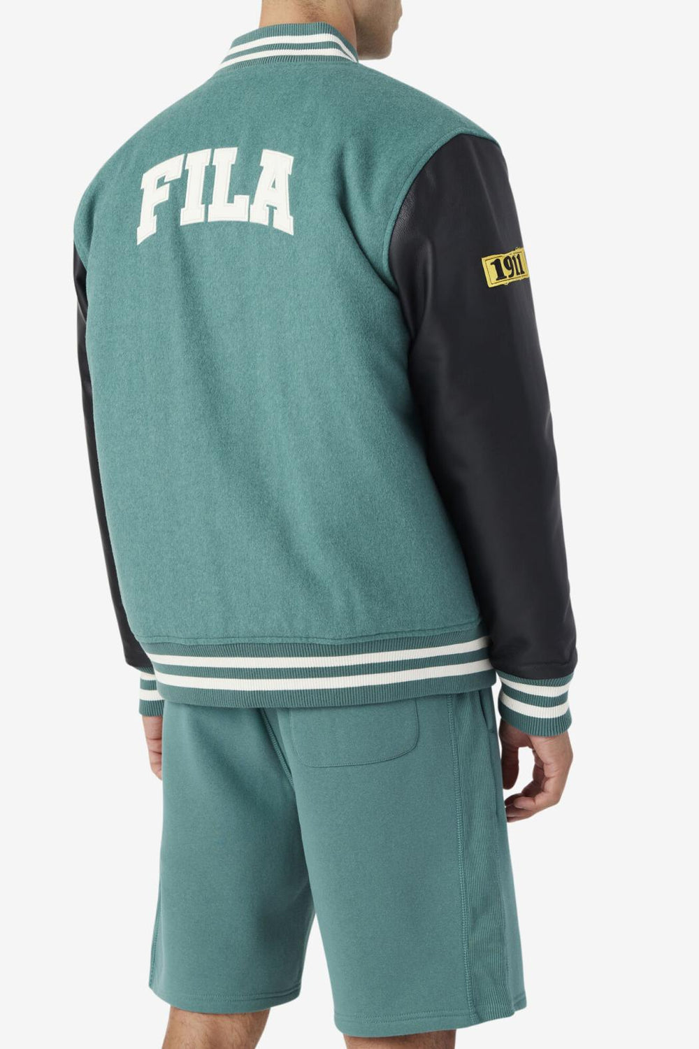 FILA Josh Varsity Jacket 320 BLUE SPRUCE / BLACK | Men Sweaters &amp; Outerwear
