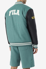 FILA Josh Varsity Jacket 320 BLUE SPRUCE / BLACK | Men Sweaters &amp; Outerwear