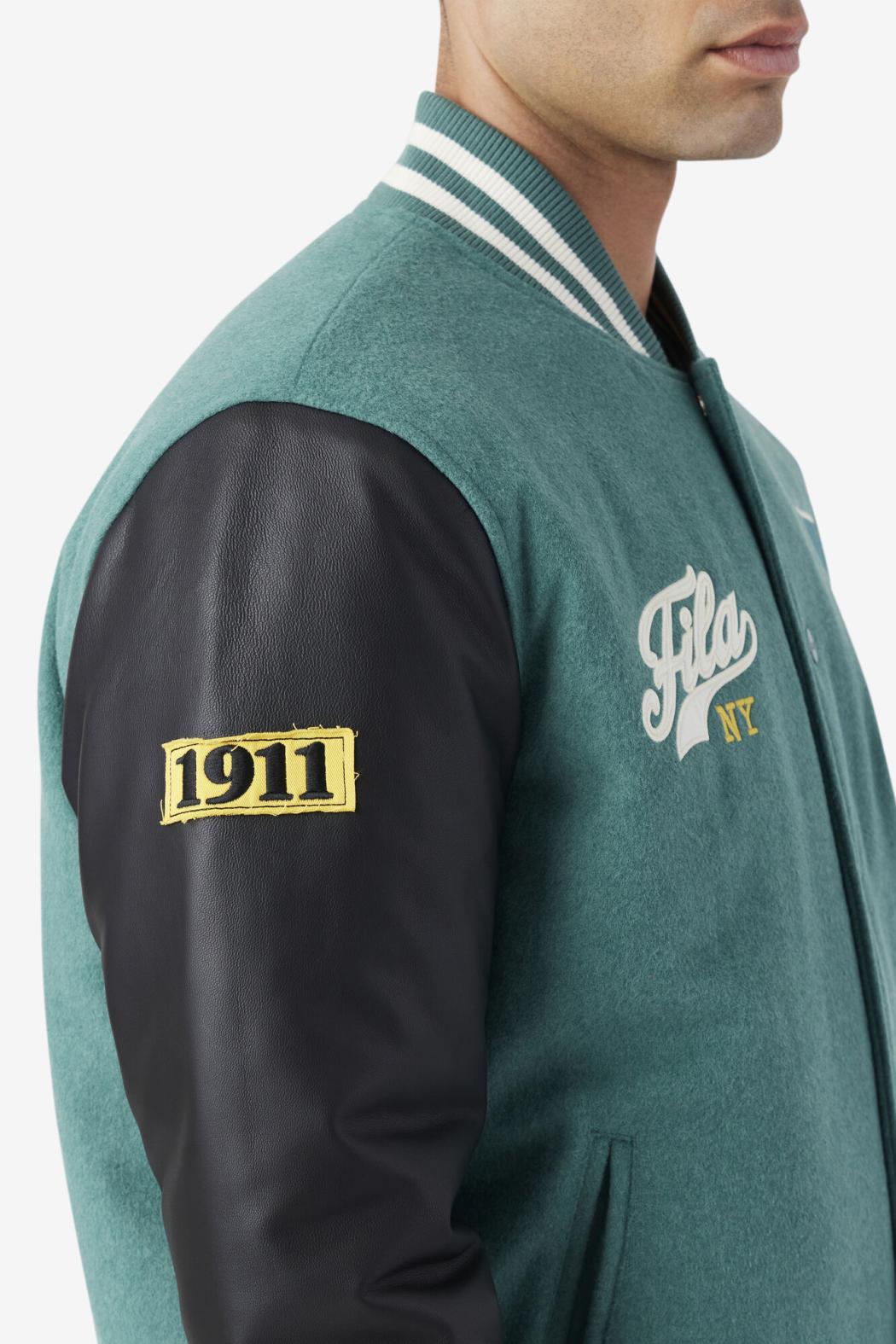 FILA Josh Varsity Jacket 320 BLUE SPRUCE / BLACK | Men Sweaters &amp; Outerwear