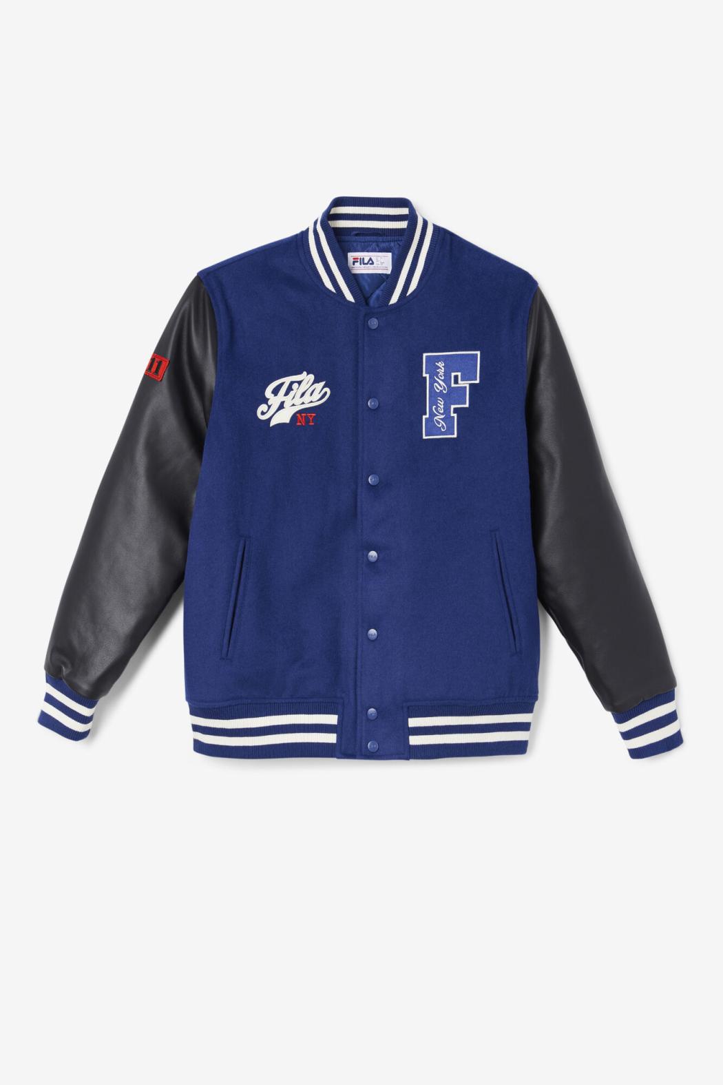 FILA Josh Varsity Jacket 475 TWILIGHT BLUE / BLACK | Men Sweaters &amp; Outerwear