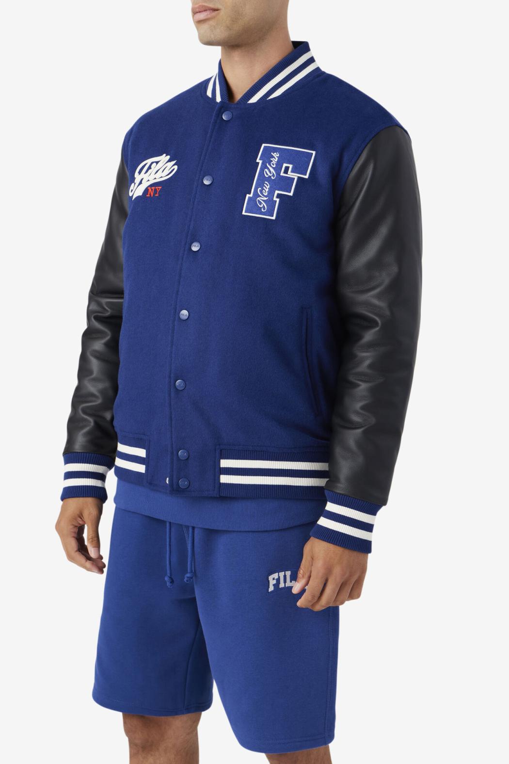 FILA Josh Varsity Jacket 475 TWILIGHT BLUE / BLACK | Men Sweaters &amp; Outerwear