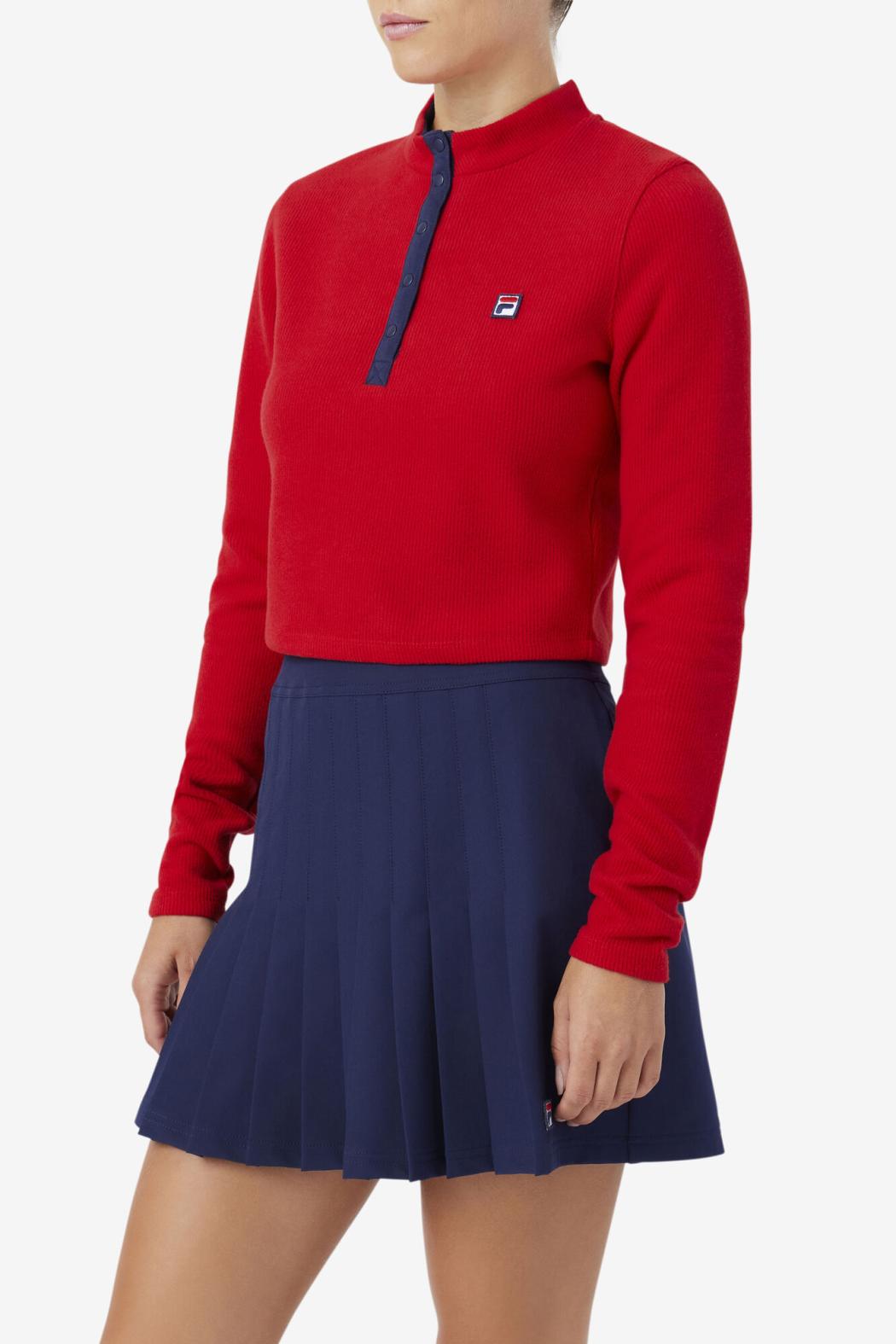 FILA Josie Half Zip Top 640 FILA RED | Women Tops &amp; T-Shirts