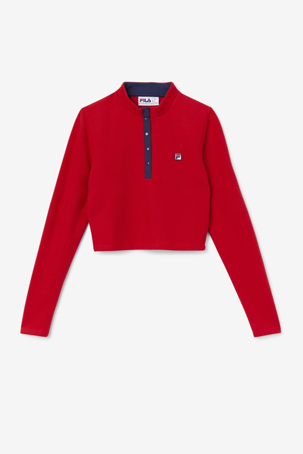 FILA Josie Half Zip Top 640 FILA RED | Women Tops &amp; T-Shirts