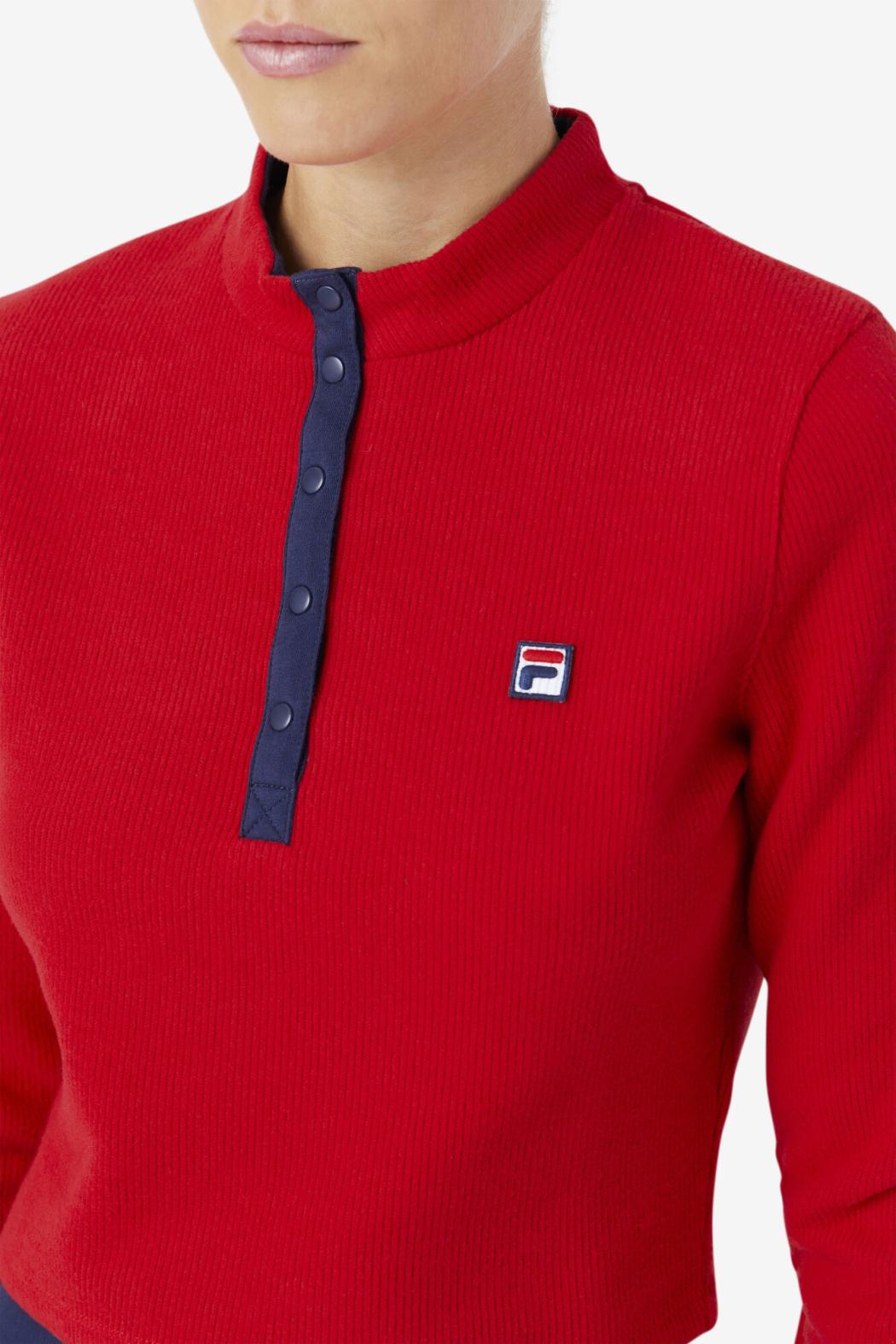 FILA Josie Half Zip Top 640 FILA RED | Women Tops &amp; T-Shirts