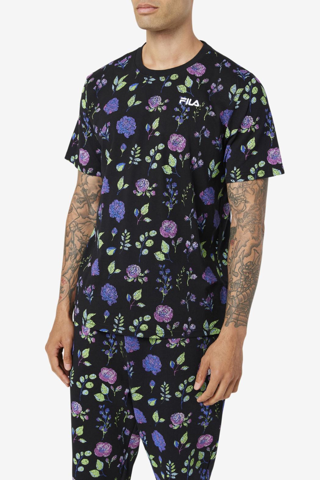 FILA Kensico Tee 001 BLACK / FLORAL PRINT | Men Tops