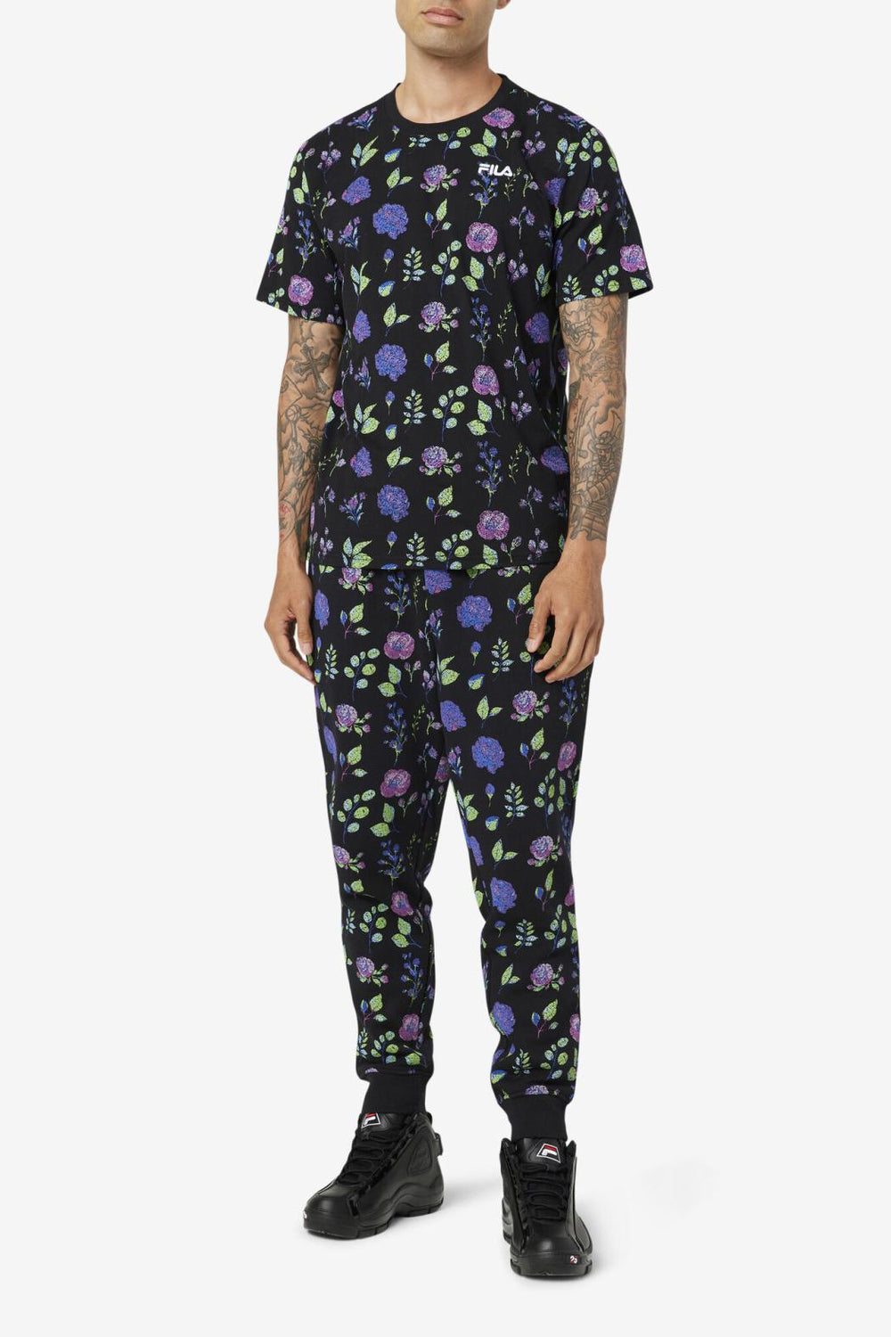 FILA Kensico Tee 001 BLACK / FLORAL PRINT | Men Tops