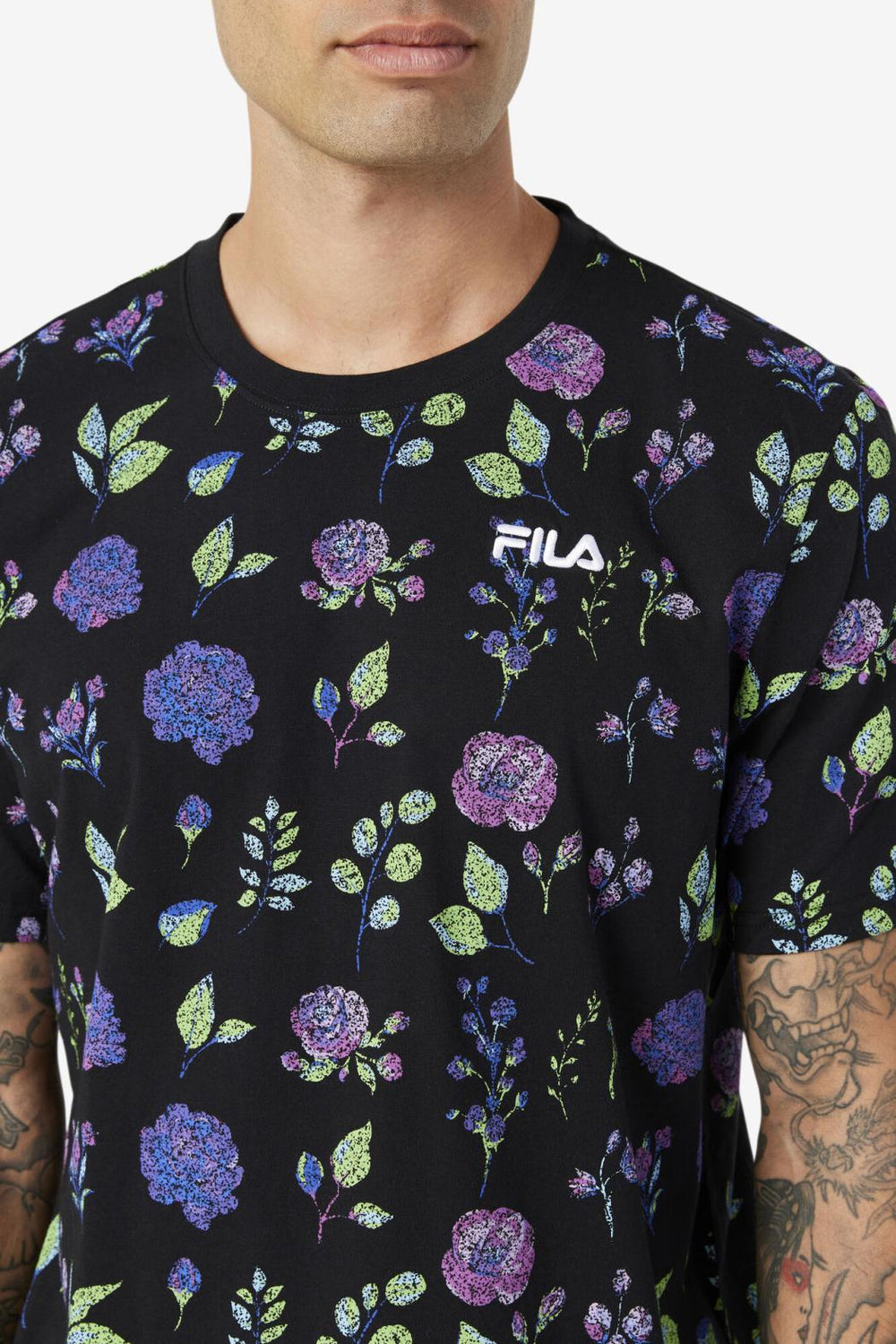 FILA Kensico Tee 001 BLACK / FLORAL PRINT | Men Tops