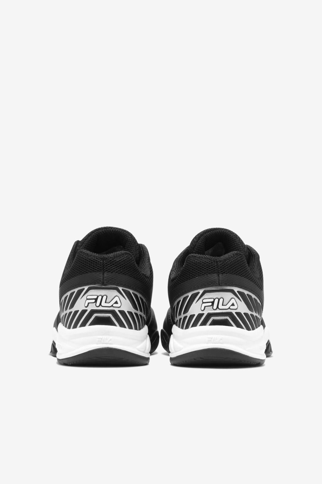 FILA Kids' Axilus Jr 003 BLACK / WHITE / METALLIC SILVER | Kids Tennis