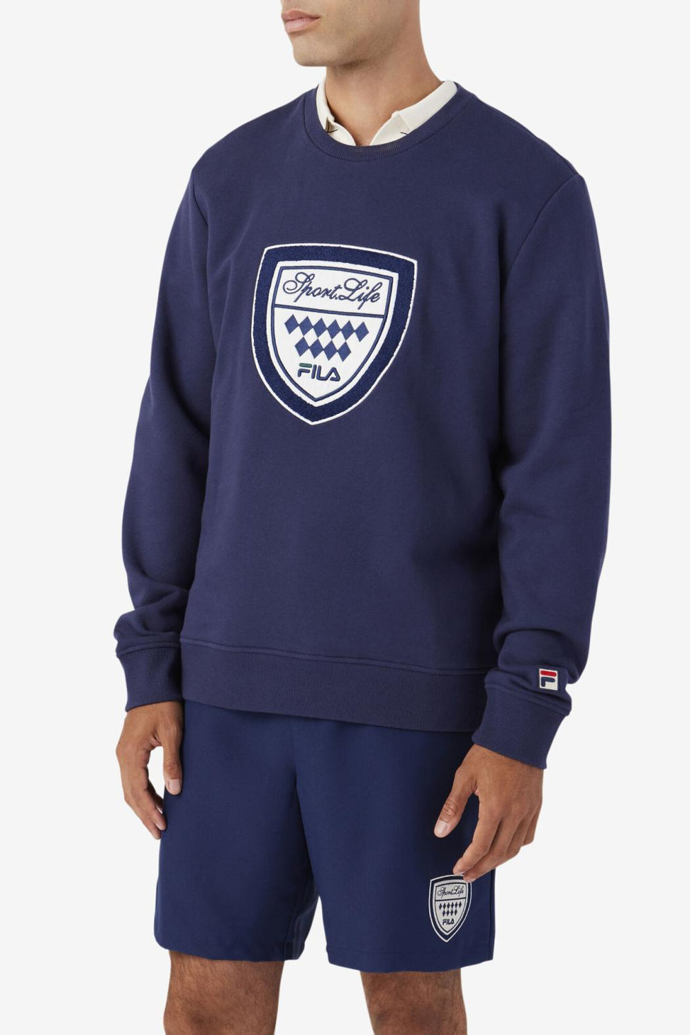 FILA Kush Crew 410 FILA NAVY / GARDENIA / JUNE BUG | Men Sweatshirts &amp; Hoodies