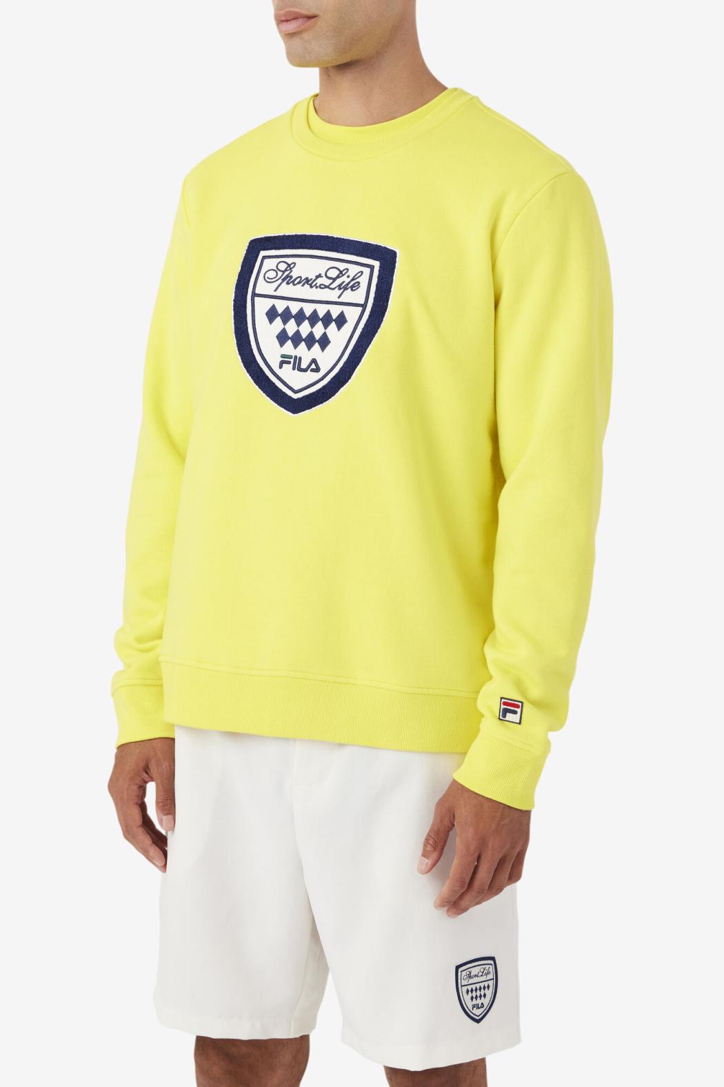 FILA Kush Crew 723 BLAZING YELLOW / FILA NAVY / GARDENIA | Men Sweatshirts &amp; Hoodies