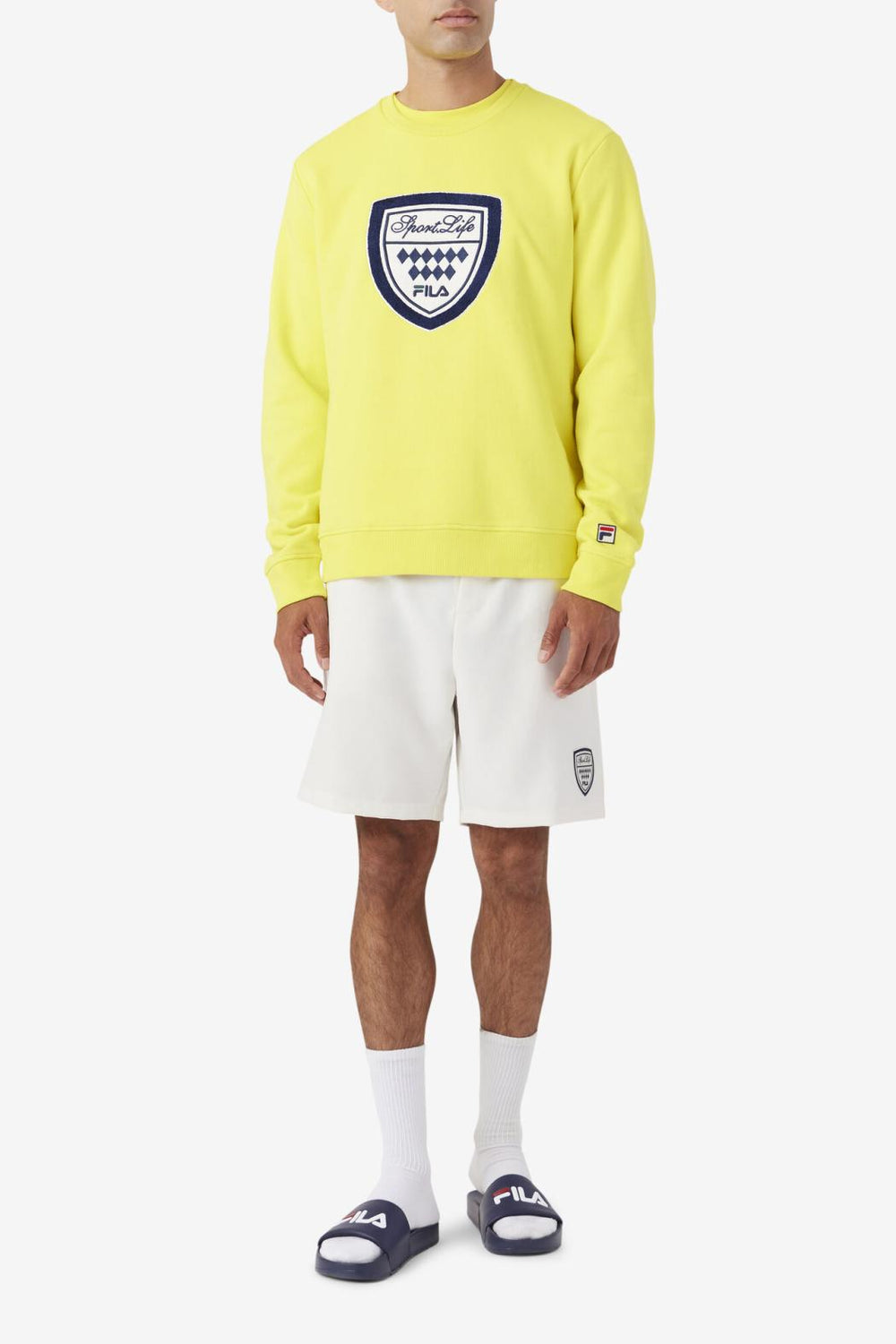 FILA Kush Crew 723 BLAZING YELLOW / FILA NAVY / GARDENIA | Men Sweatshirts &amp; Hoodies