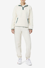 FILA Kyomi Quarter Zip Pullover 300 TOFU / FOREST BIOME | Women Jackets &amp; Outerwear