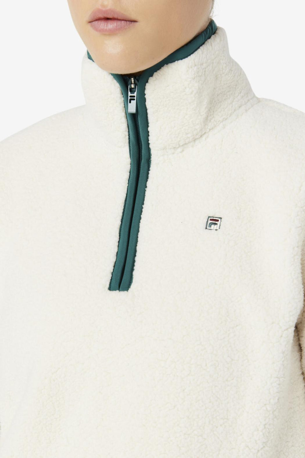 FILA Kyomi Quarter Zip Pullover 300 TOFU / FOREST BIOME | Women Jackets &amp; Outerwear