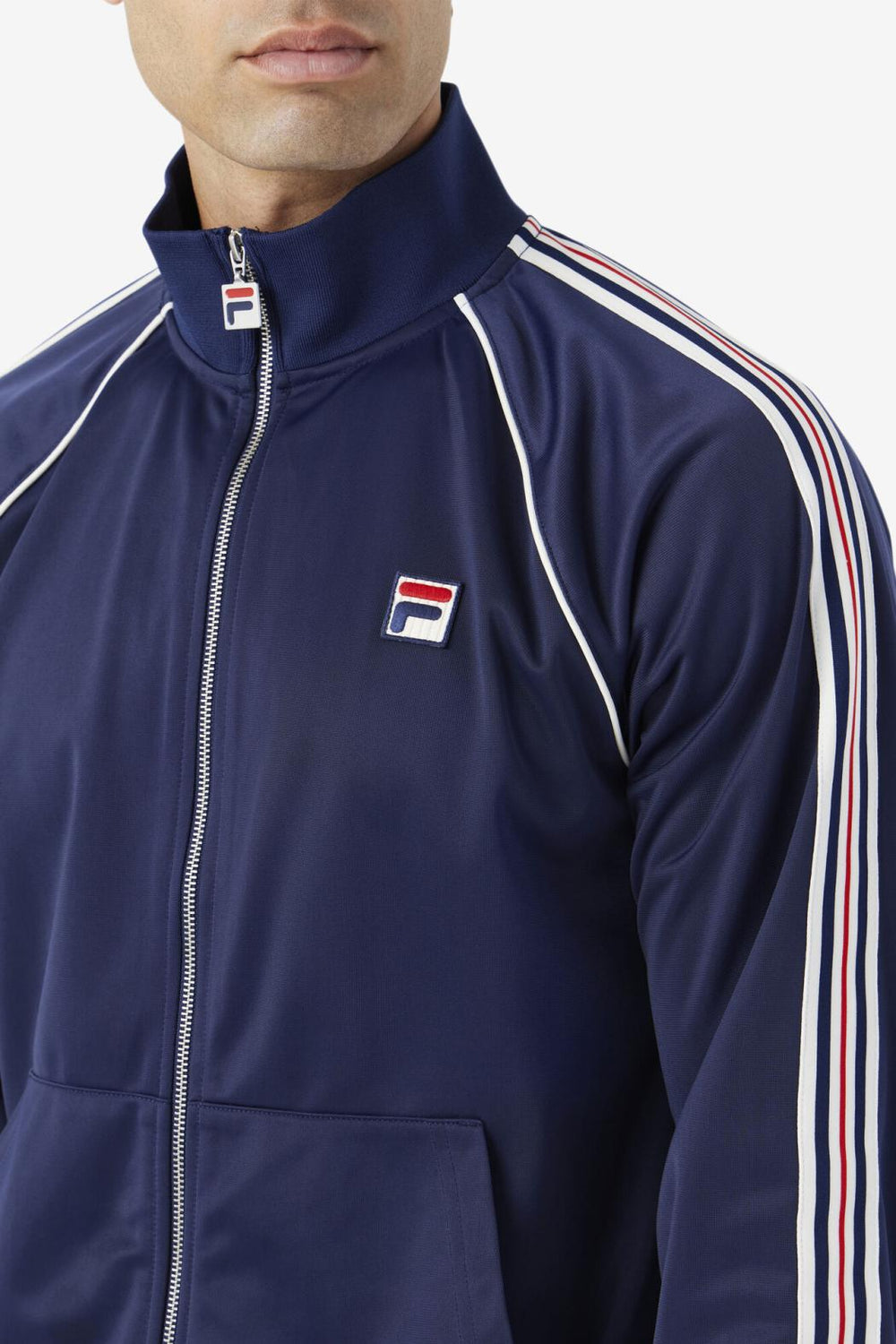 FILA Lavin Track Jacket 410 FILA NAVY / EGRET / FILA RED | Men Sweaters &amp; Outerwear