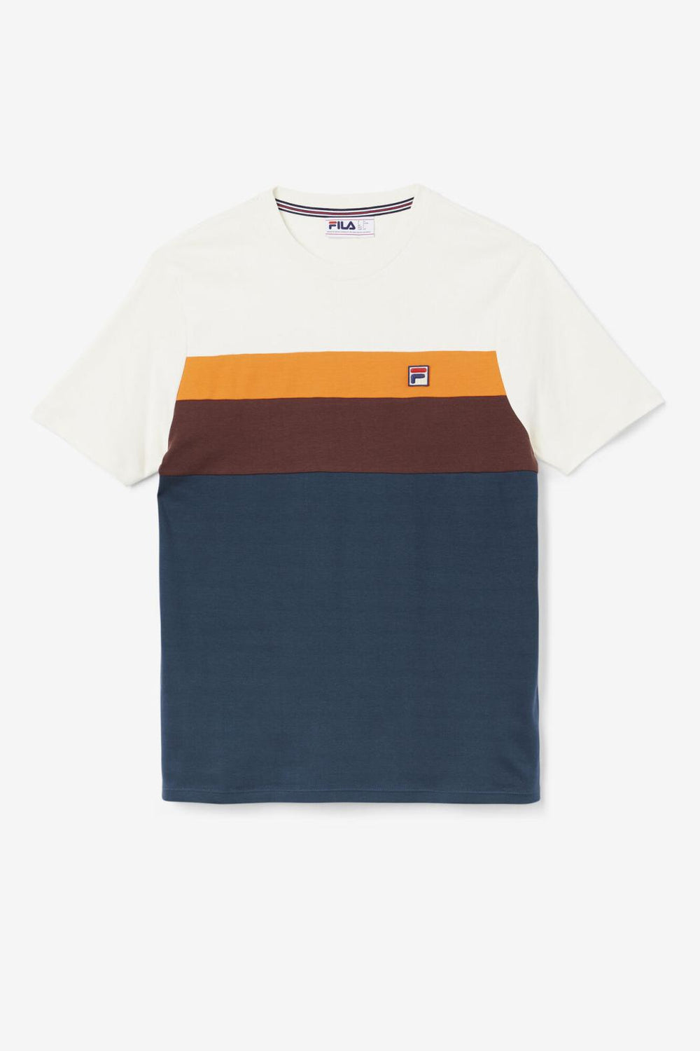FILA Leary Crew 292 DARK TEAL / BROWN STONE / MANDARIN ORANGE | Men Tops