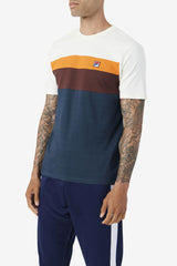 FILA Leary Crew 292 DARK TEAL / BROWN STONE / MANDARIN ORANGE | Men Tops