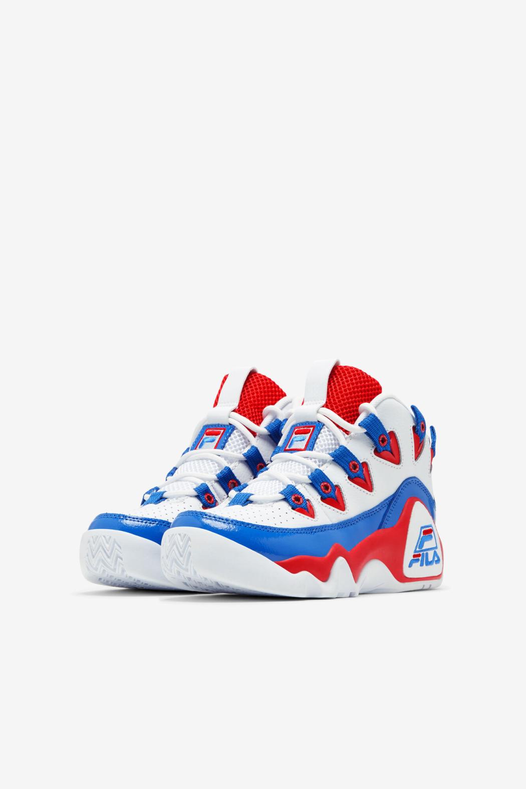 FILA Little Kids' Grant Hill 1 125 WHITE / RED / PRINCE BLUE | Kids Little Kids (10.5-3)