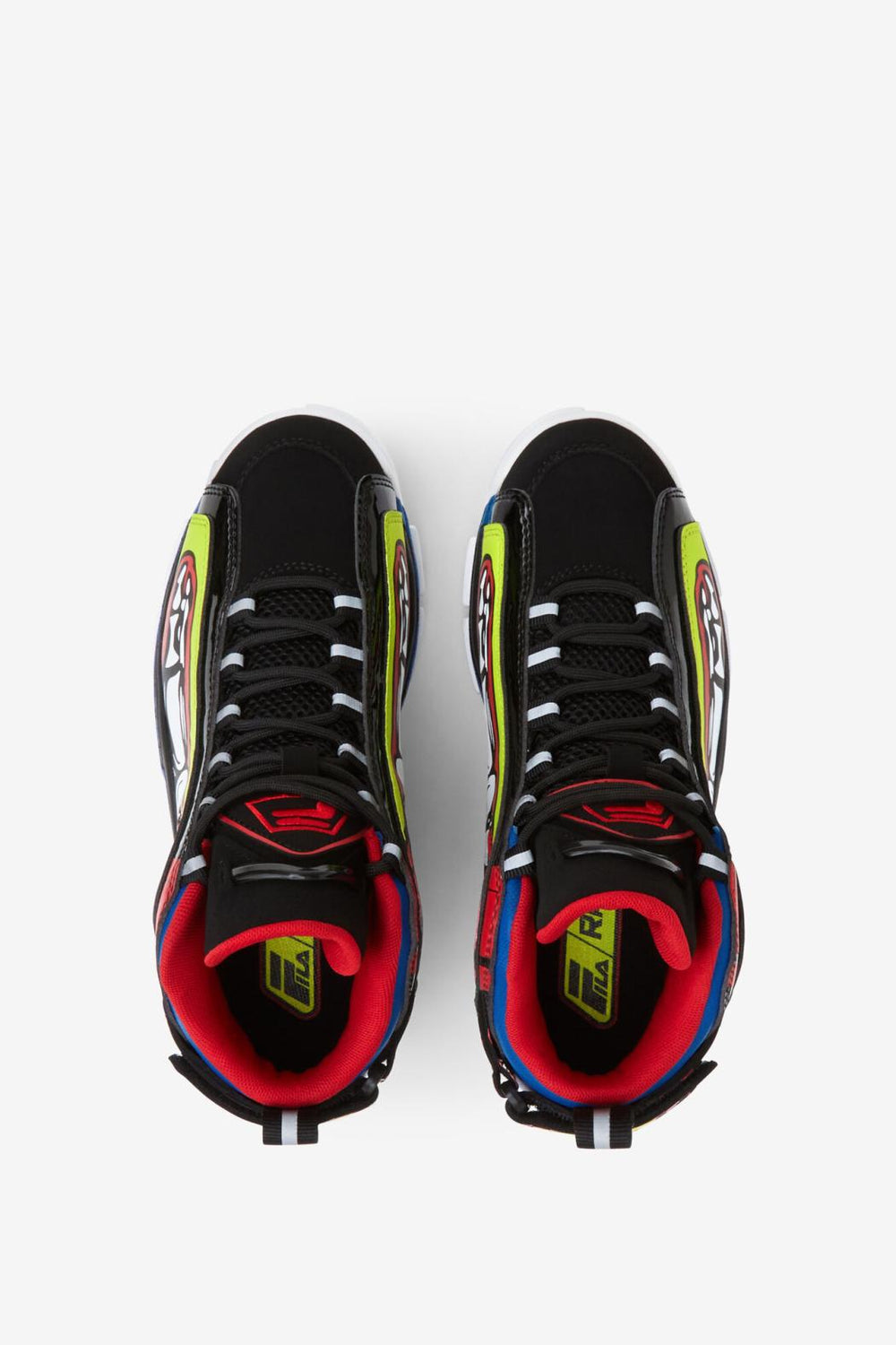 FILA Little Kids' Grant Hill 2 Racing 143 WHITE / LIME PUNCH / PRINCESS BLUE | Kids Little Kids (10.5-3)