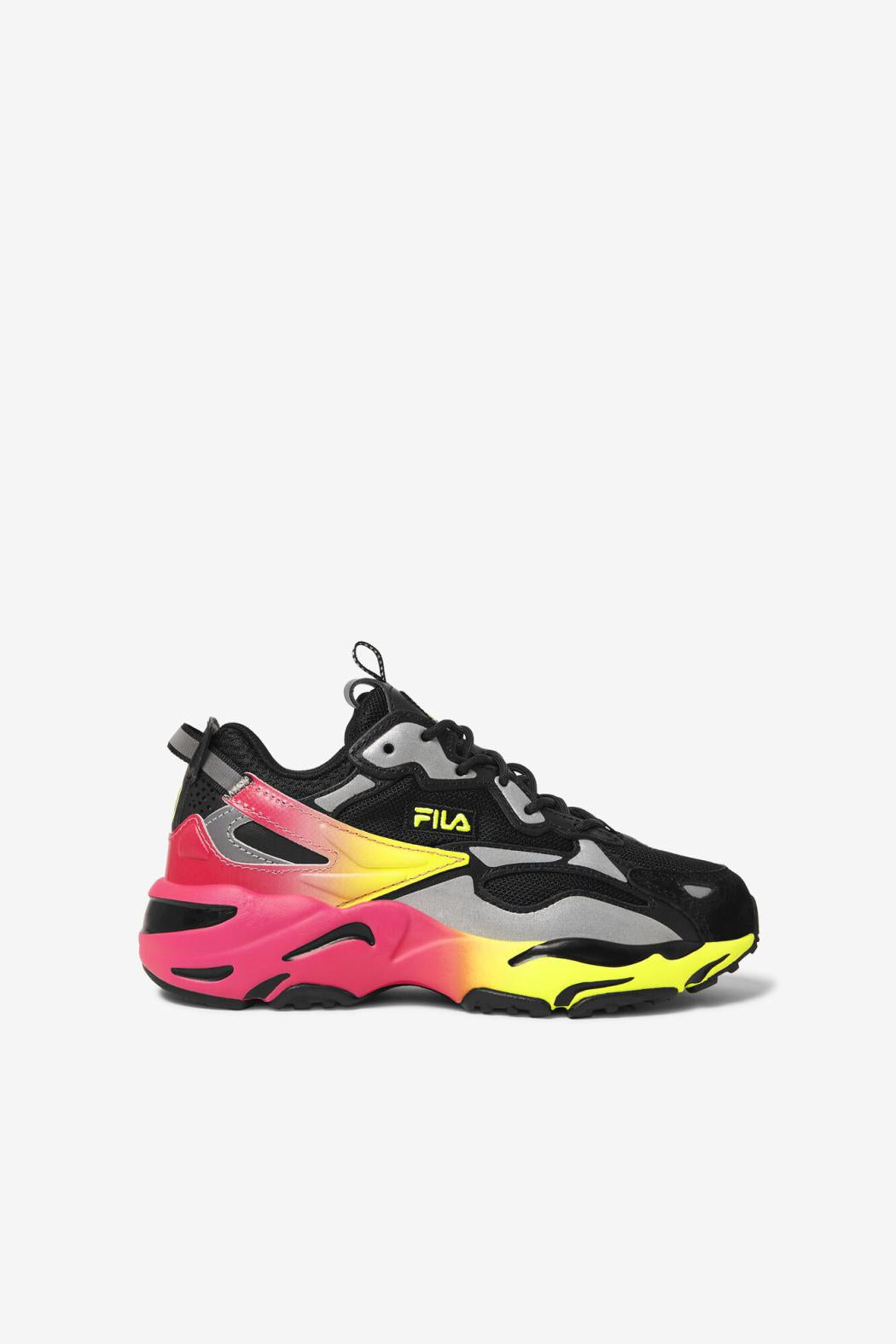 FILA Little Kids' Ray Tracer Apex 044 BLACK / SAFETY YELLOW / DEEP PINK | Kids Little Kids (10.5-3)