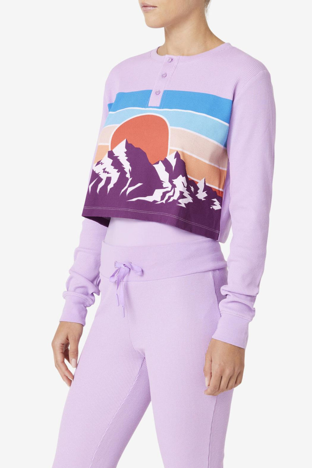 FILA Liza Thermal Henley CROC/PBEET | Women Tops &amp; T-Shirts