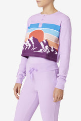 FILA Liza Thermal Henley CROC/PBEET | Women Tops &amp; T-Shirts