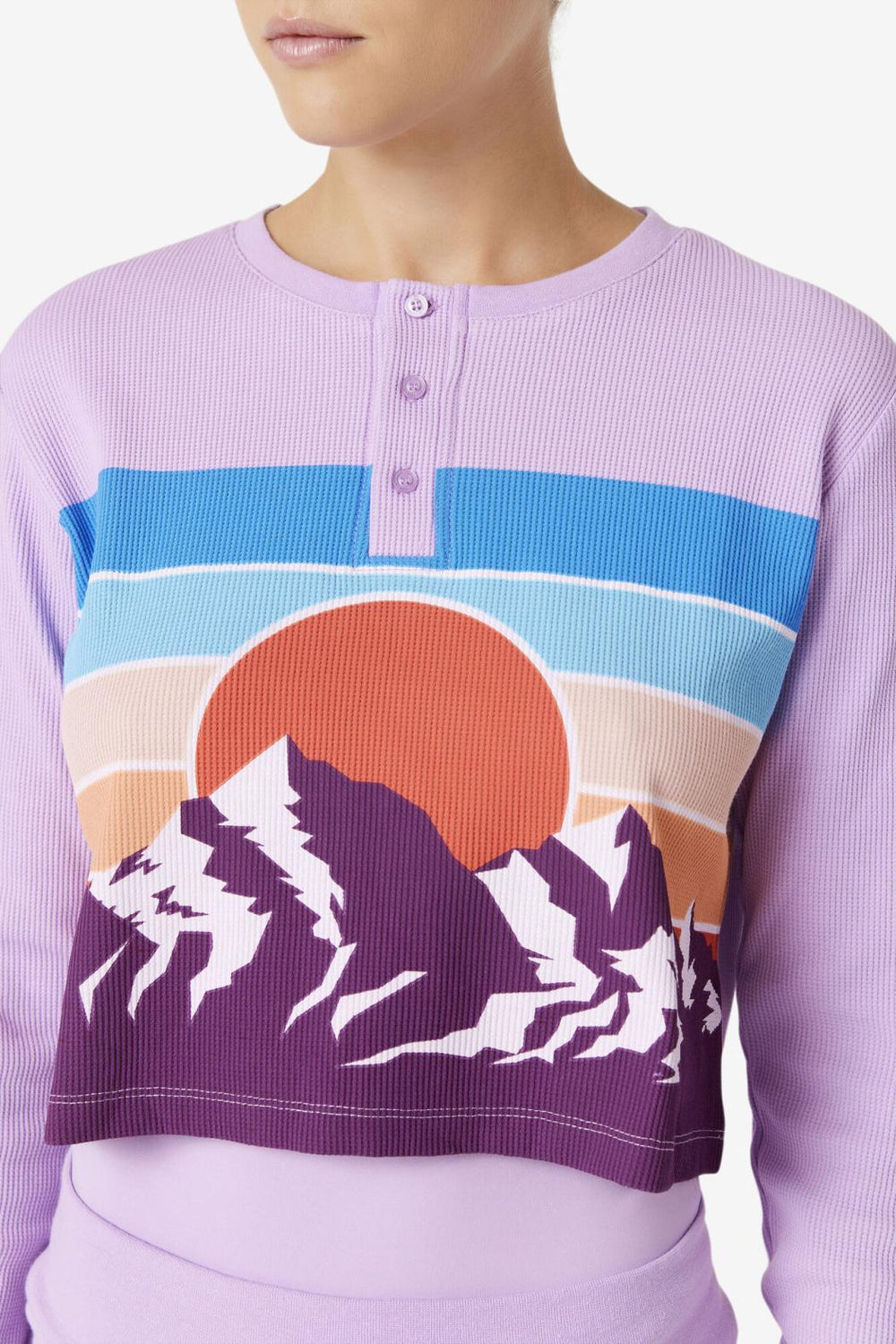 FILA Liza Thermal Henley CROC/PBEET | Women Tops &amp; T-Shirts