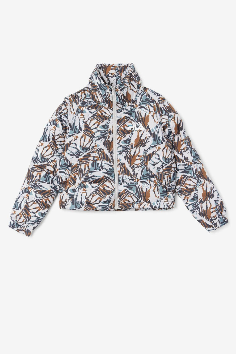 FILA Loretta Snap Off Sleeve Cropped Puffer Jacket 047 GIRAFFE PRINT | Women Jackets &amp; Outerwear